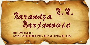 Narandža Marjanović vizit kartica